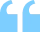 Blue double quotation mark on white background.